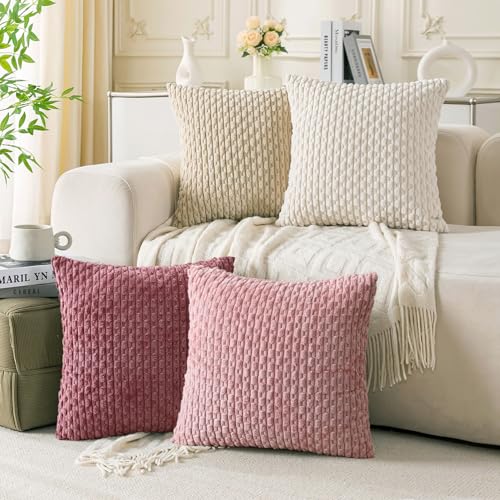 4-Pack Soft Corduroy Pillow Covers