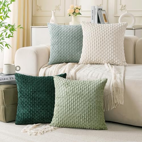 4-Pack Soft Corduroy Pillow Covers