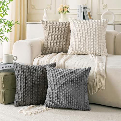 4-Pack Soft Corduroy Pillow Covers