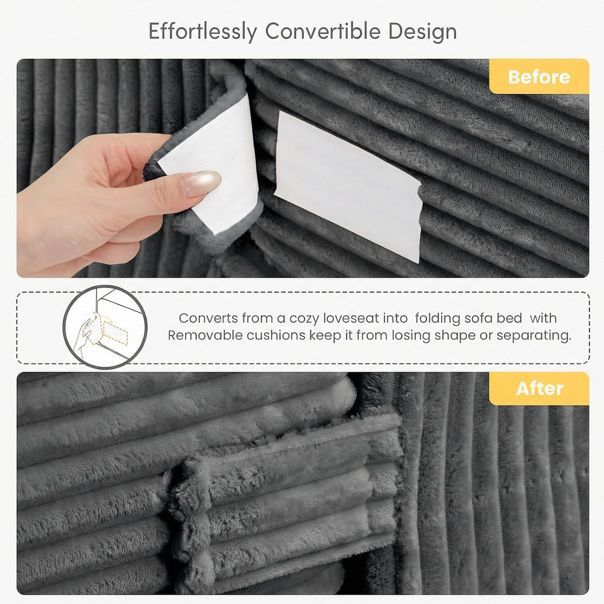 Space-Saving Convertible Loveseat Bed