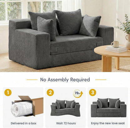 Space-Saving Convertible Loveseat Bed