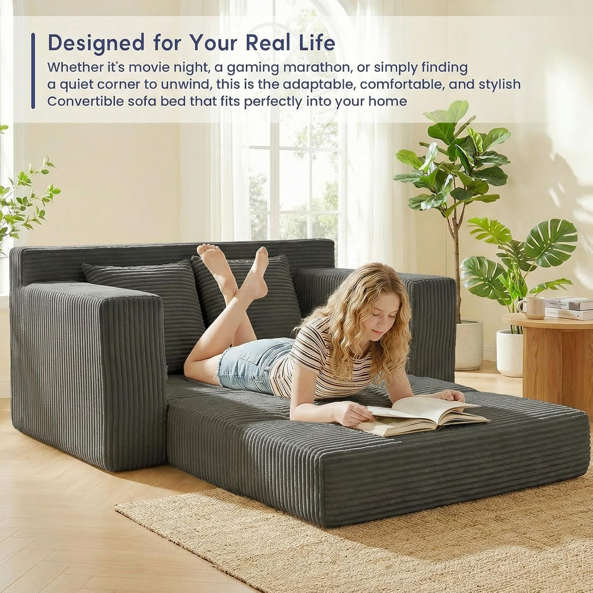 Space-Saving Convertible Loveseat Bed