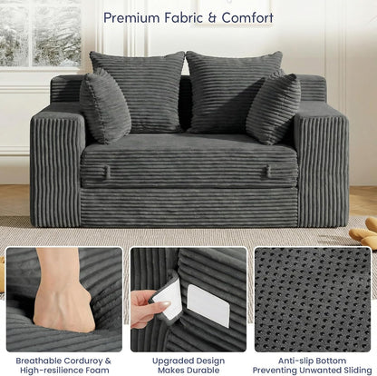Space-Saving Convertible Loveseat Bed