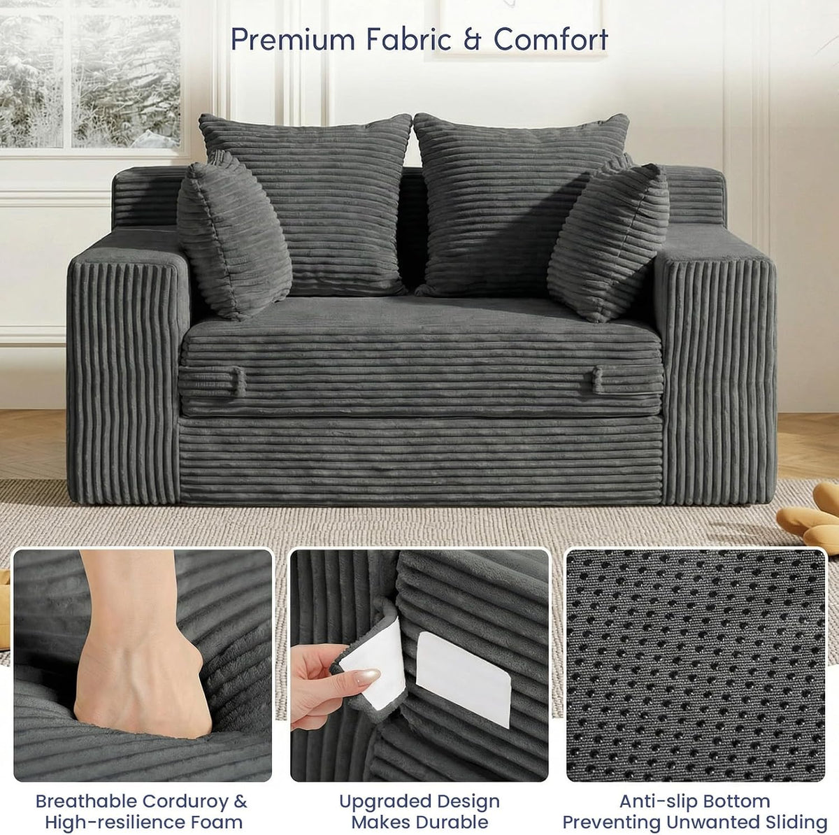Space-Saving Convertible Sofa Bed