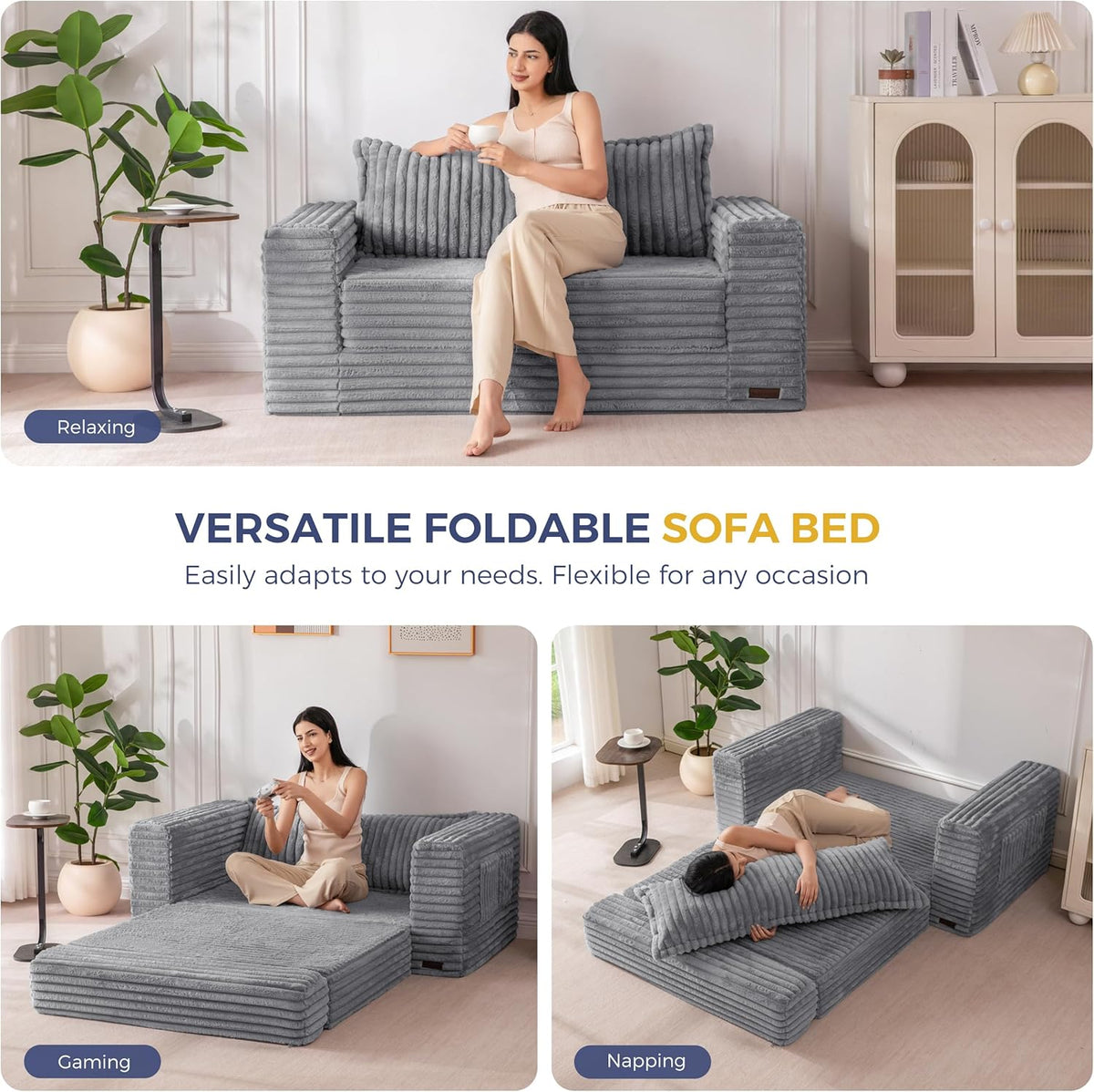 Convertible Pull-Out Sofa Bed