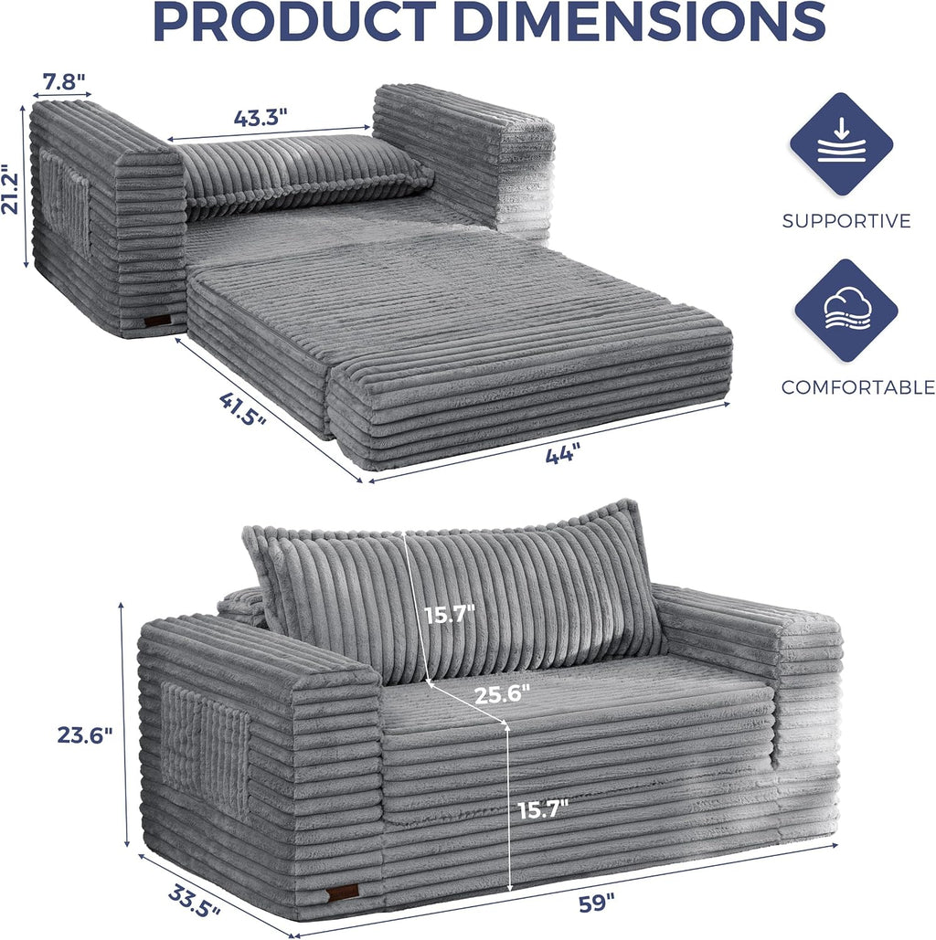 Convertible Pull-Out Sofa Bed