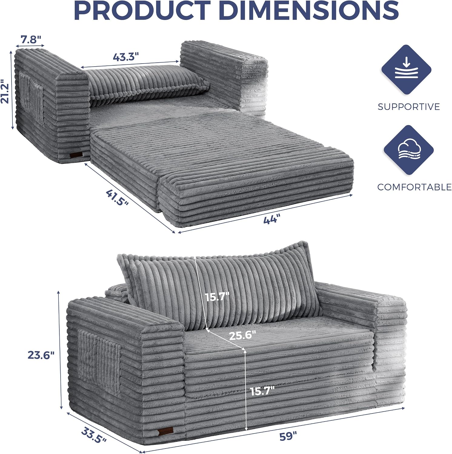 Convertible Pull-Out Sofa Bed