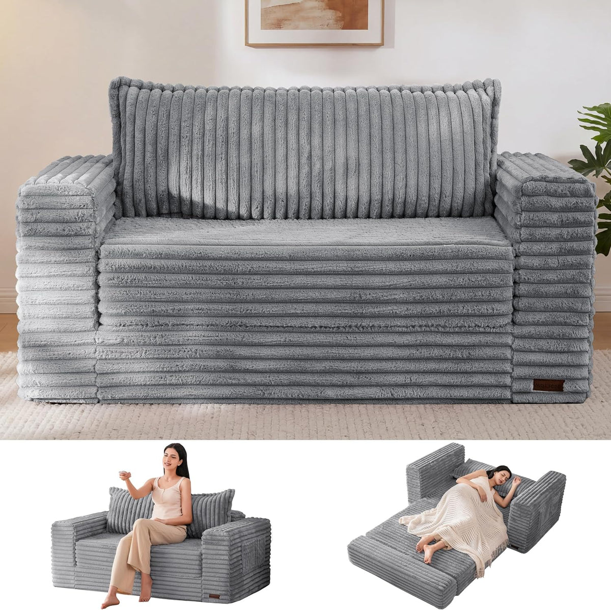 Convertible Pull-Out Sofa Bed