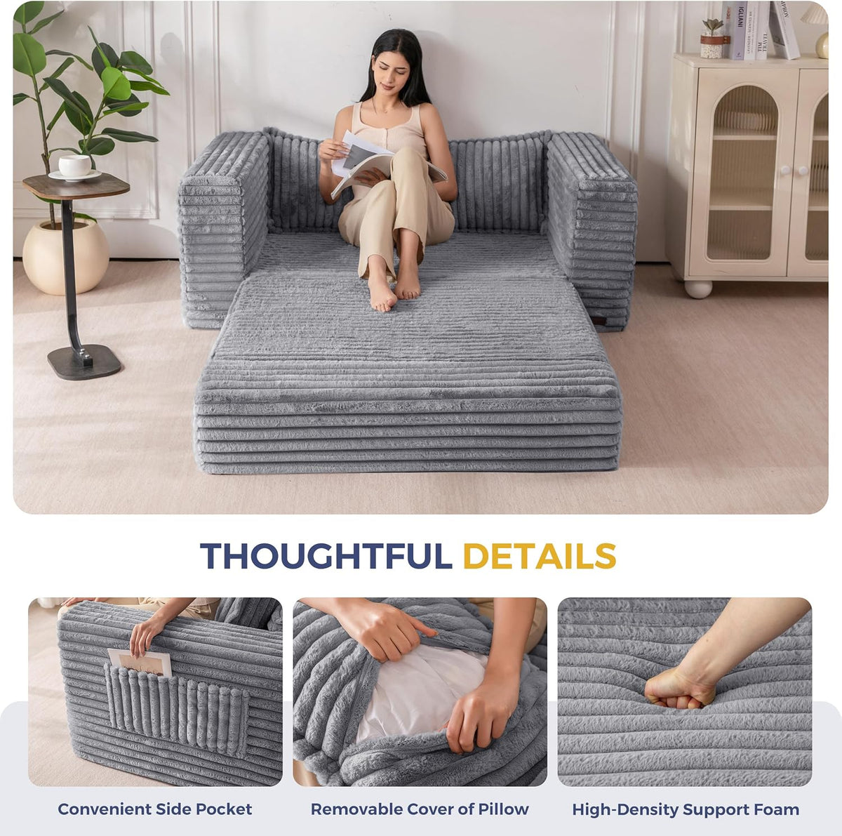 Convertible Pull-Out Sofa Bed