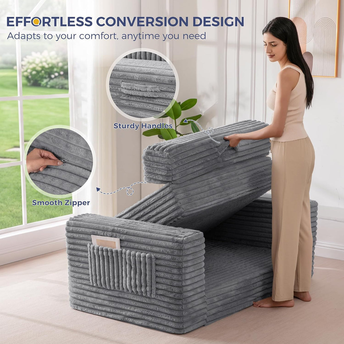 Convertible Pull-Out Sofa Bed