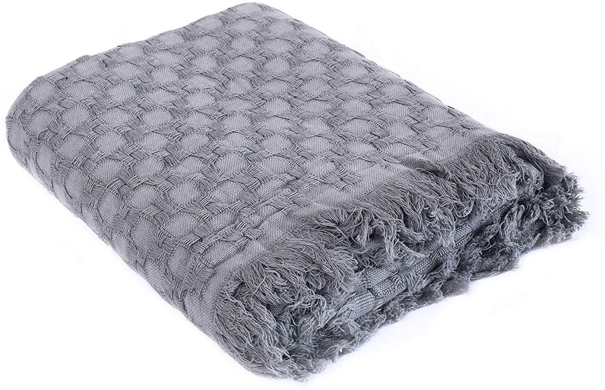 Kasentex 100% Cotton Soft Knitted Throw Blanket, Room Decor, Graduation Gifts, Fathers Day Gift, Mom Gift