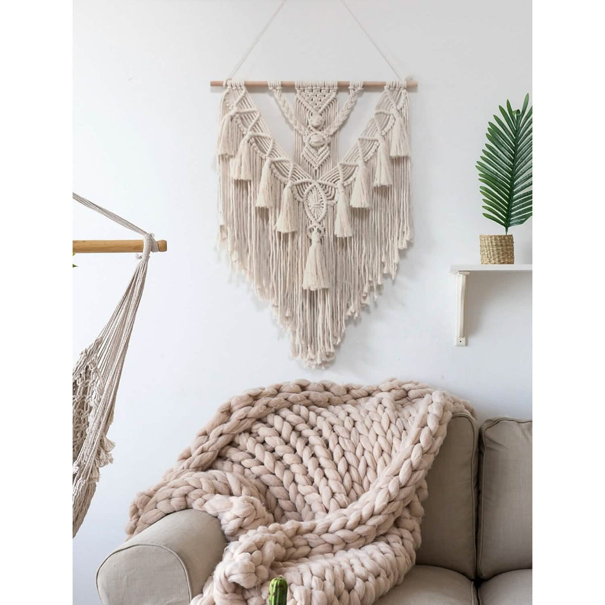 Hand Woven Lace Wall Hanging Bohemian Boho Art Decor